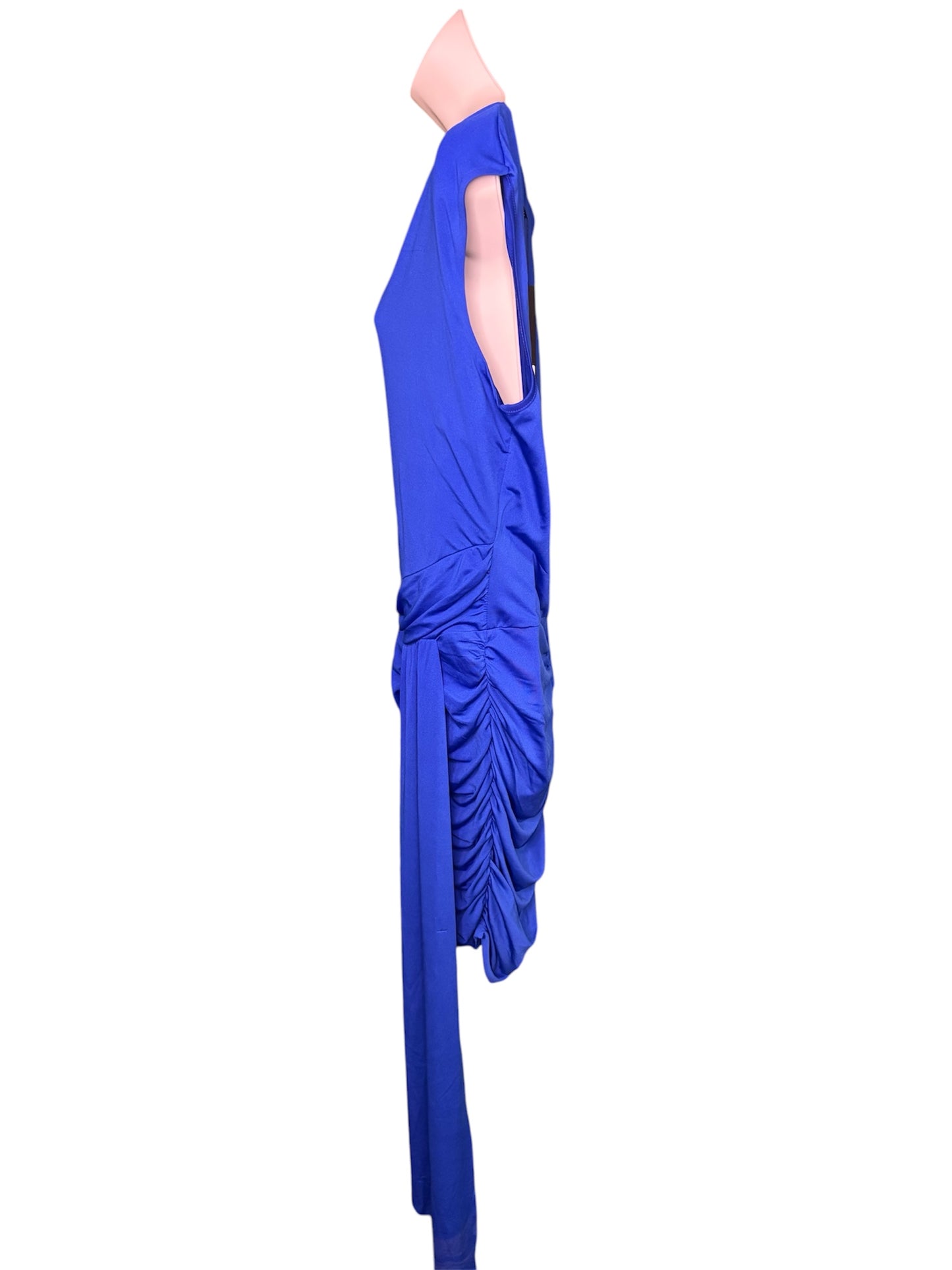 Bold Blue Gathered Dress