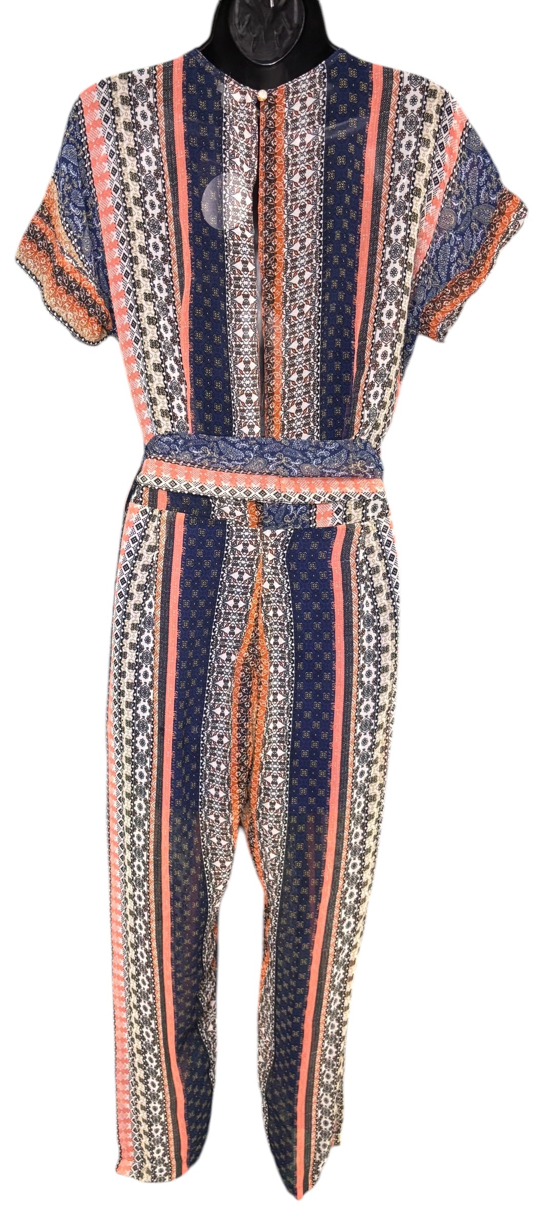 Jumpsuit with Vertical Strips