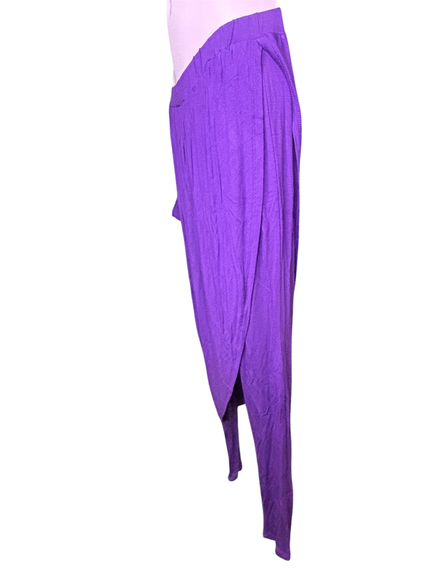 Vibrant Purple Asymmetrical Draped Pants