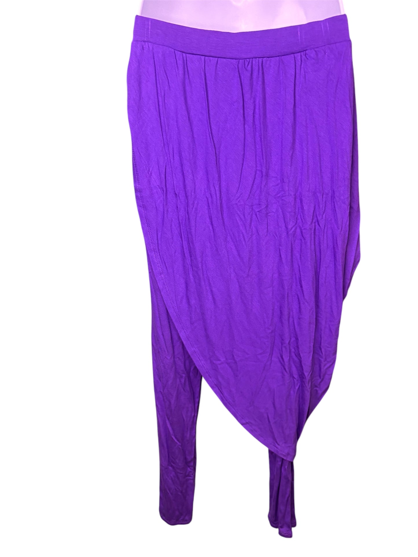 Vibrant Purple Asymmetrical Draped Pants