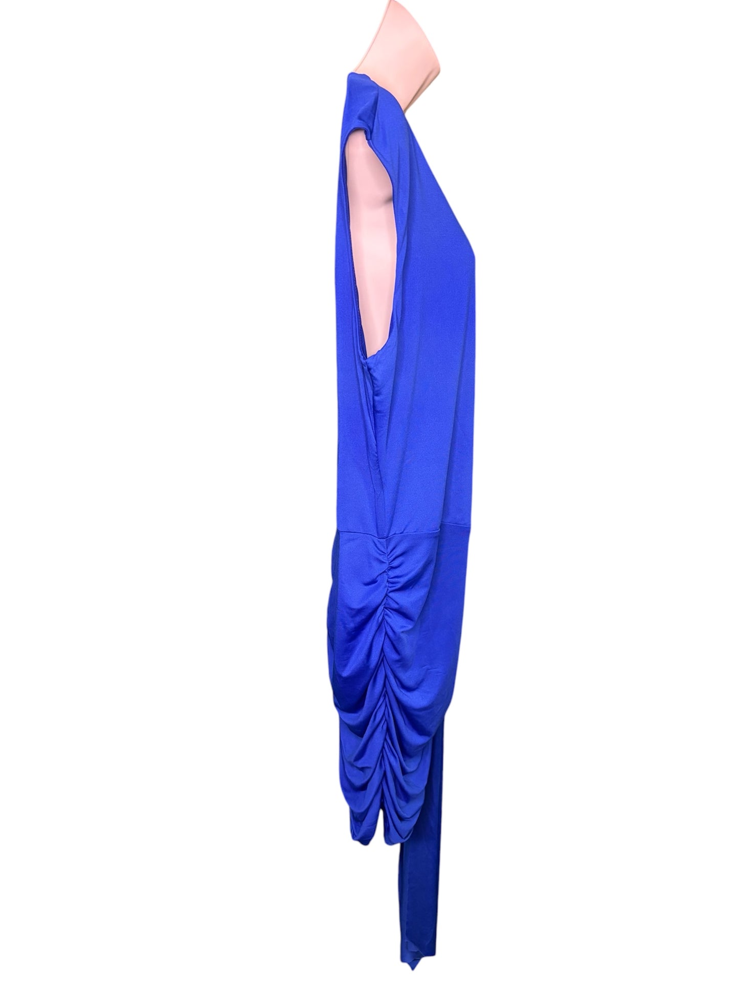 Bold Blue Gathered Dress