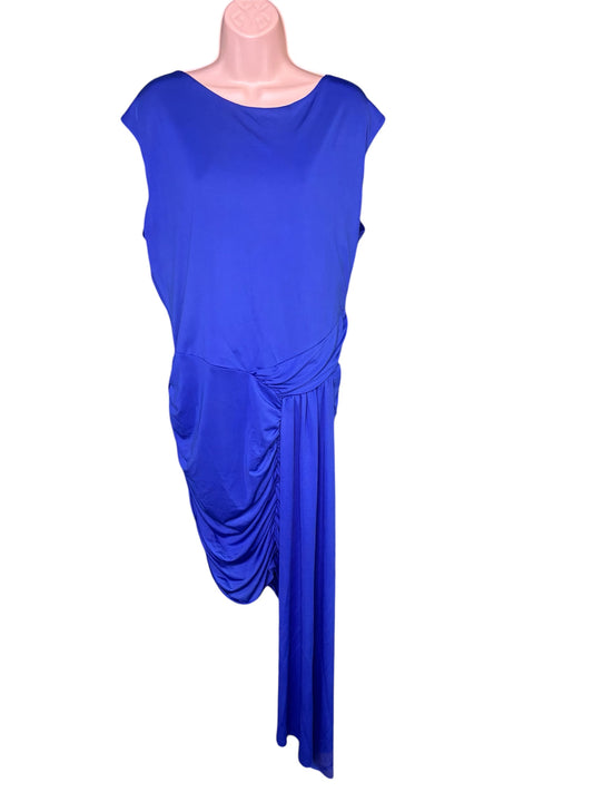 Bold Blue Gathered Dress