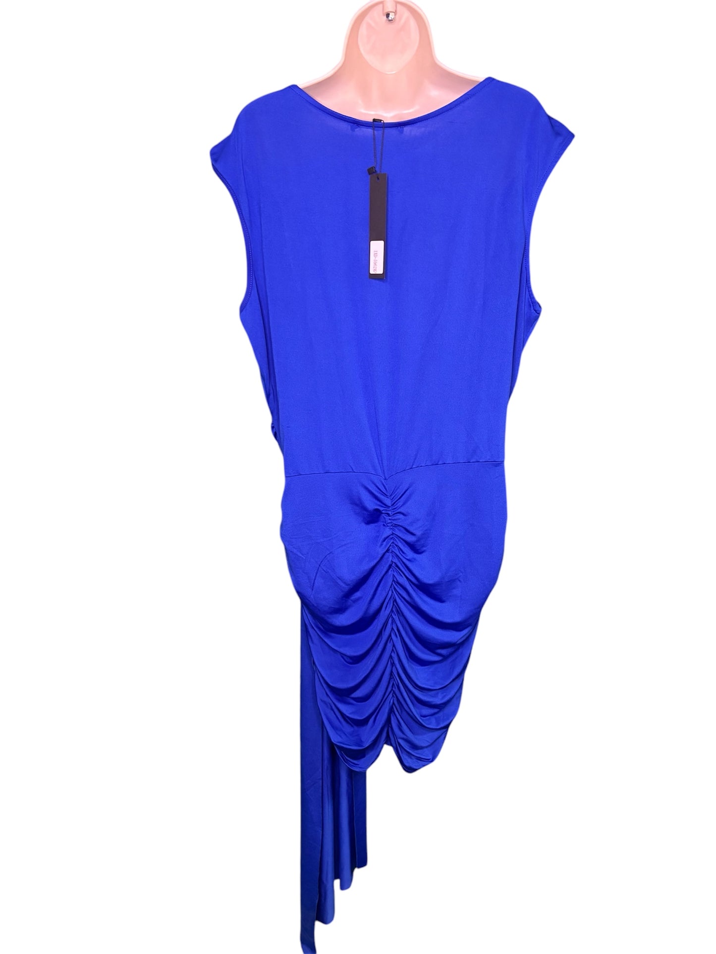 Bold Blue Gathered Dress
