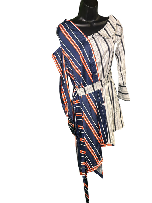 Unique Asymmetrical Belted Dress