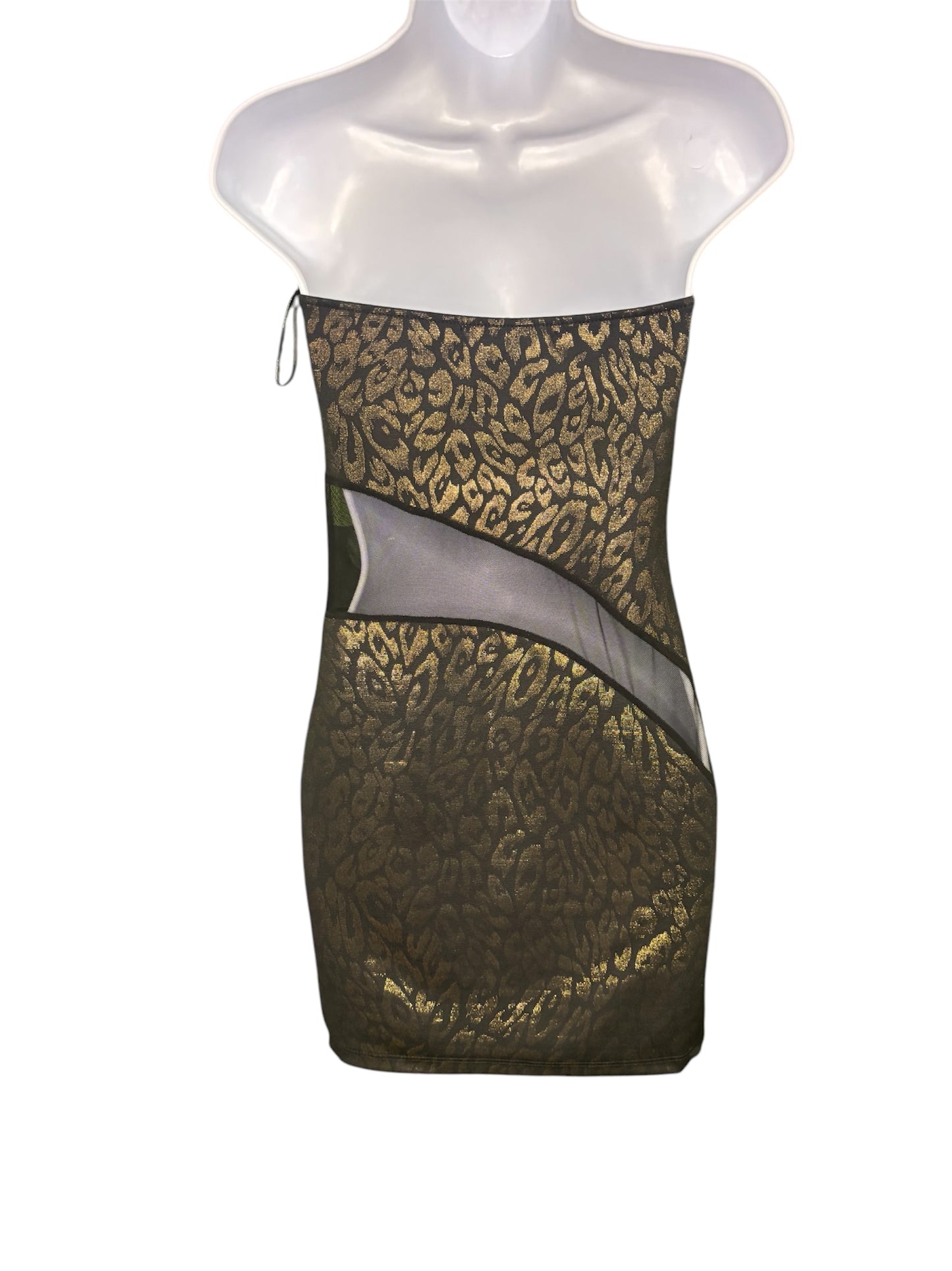 Chic Strapless Animal Print Mini Dress
