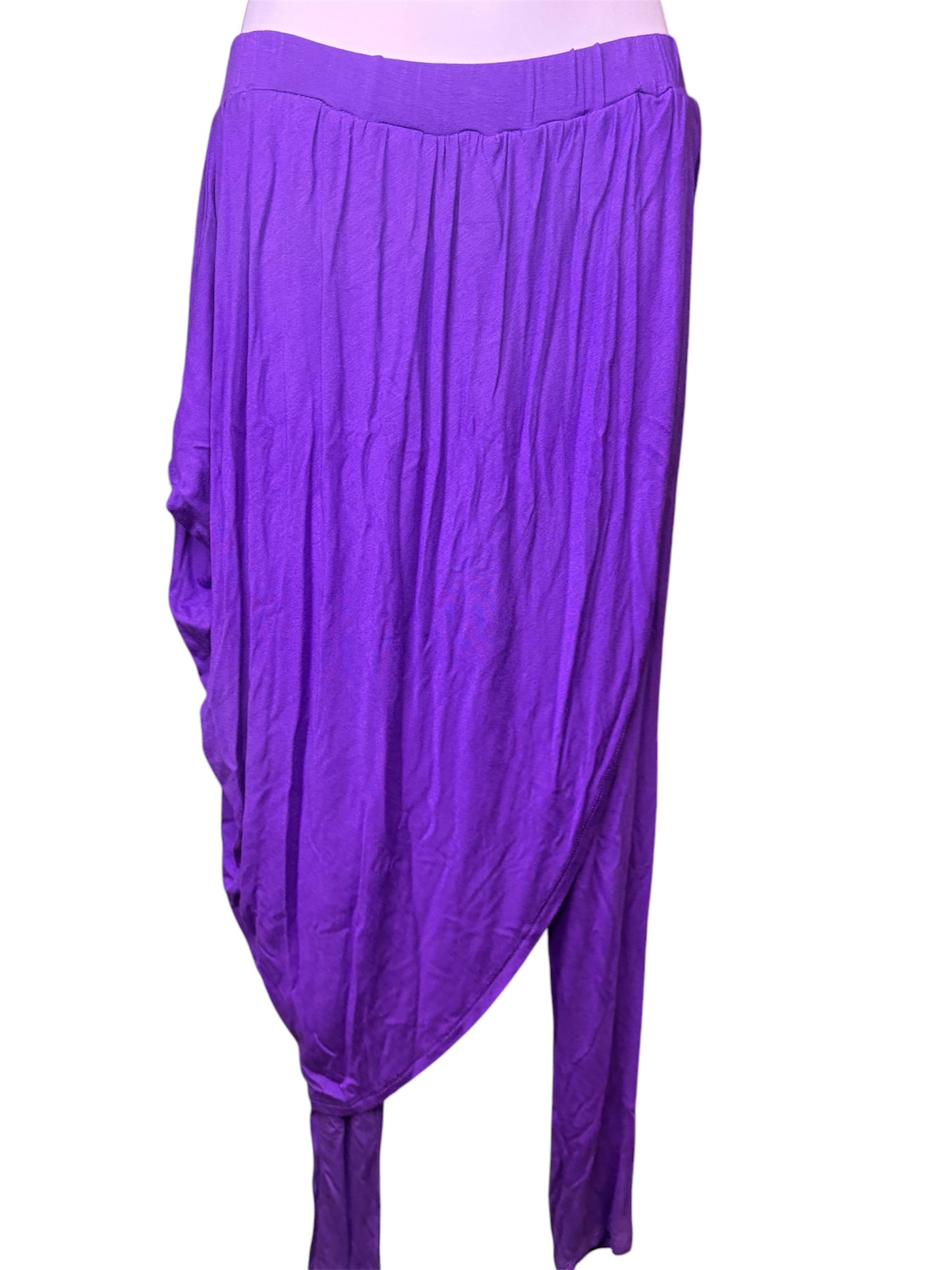 Vibrant Purple Asymmetrical Draped Pants